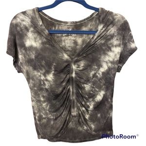 American Eagle Tie Dye Scrunched Crop Top V Neck Soft and Sexy Collection